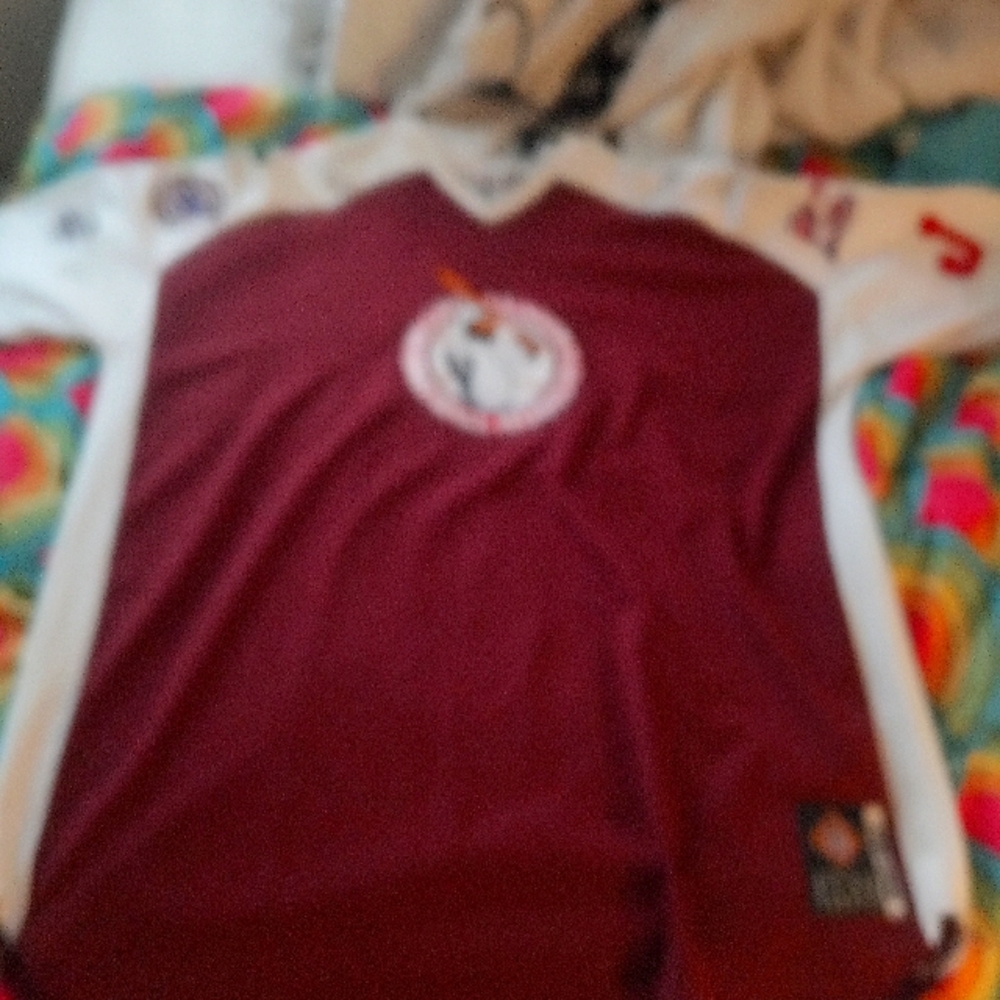 Maroon and White Sports Jersey